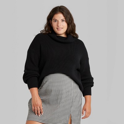 plus size black turtleneck sweater