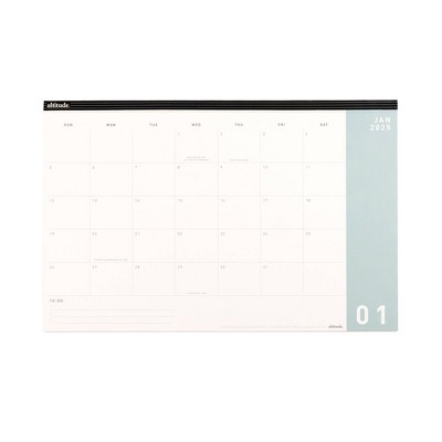 Altitude 2025 Monthly Deskpad 11"x17" Seafoam Blue: Paper Desktop Calendar, January-December, Glue Binding