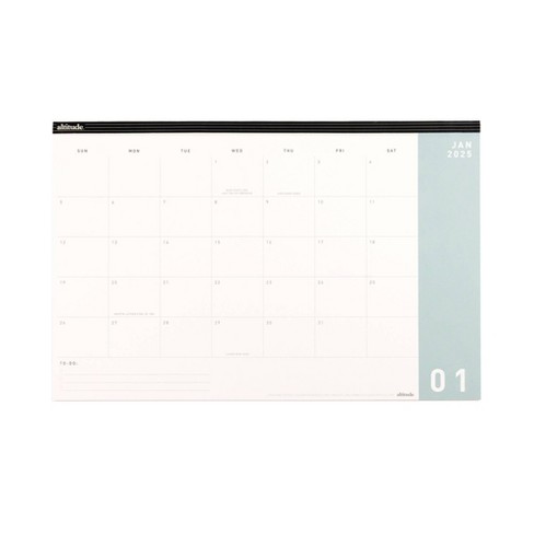 Altitude 2025 Monthly Deskpad 11"x17" Seafoam Blue: Paper Desktop Calendar, January-December, Glue Binding - image 1 of 4