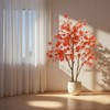 CuisinSmart 4ft Artificial Maple Tree, Faux Fall Tree Red Maple Leaves Silk Maple Tree with Planter for Home Creative Decoration - 2 of 4