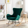 NicBex Teddy Fabric Glider Rocking Chair,Upholstered Nursery Rocking Chairs with High Backrest and Armrests,Nursing Chair for Bedroom - 2 of 4