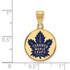 Black Bow Jewelry 14k Yellow Gold Plated Sterling Silver Toronto Maple Leafs NHL Medium Pendant - 2 of 3
