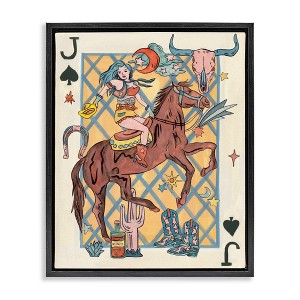 Stupell Industries Western Cowgirl Playing Card, 25" x 31" - 1 of 4