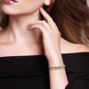 EVERLY JEWELRY | Two Tone Silver 0.06 CT TGW white 3 stations wide Cubic Zirconia 2 row Bangle - 4 of 4