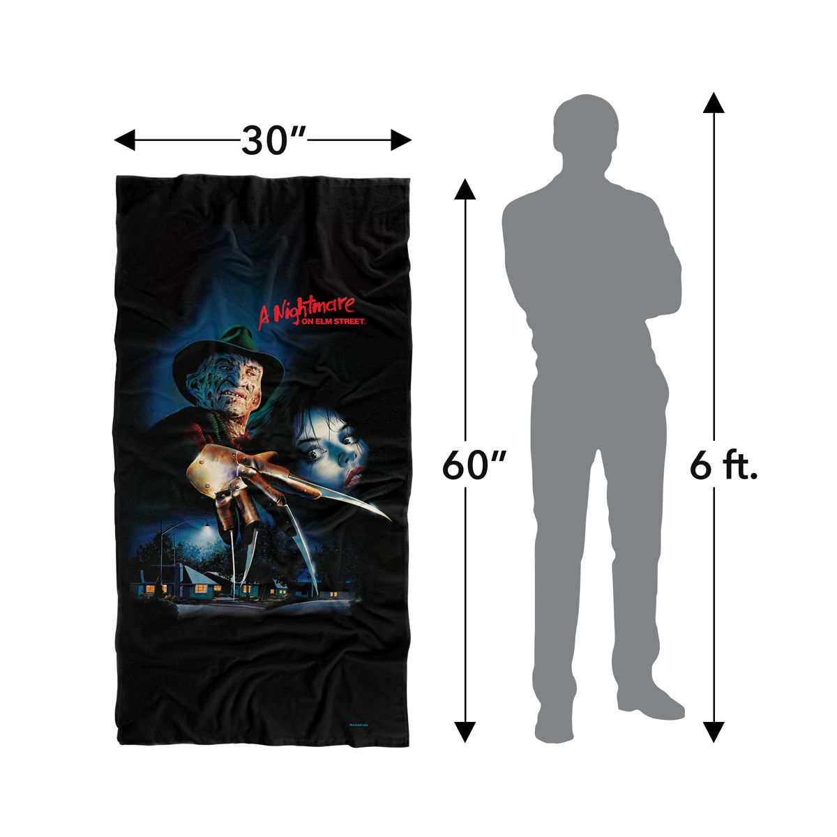 Nightmare On Elm Street Freddy Poster 30" x 60" Beach Towel - thumbnail 6