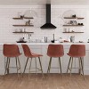 Set of 2 Christoff Farmhouse Metal Counter Height Barstools - CorLiving - image 2 of 4