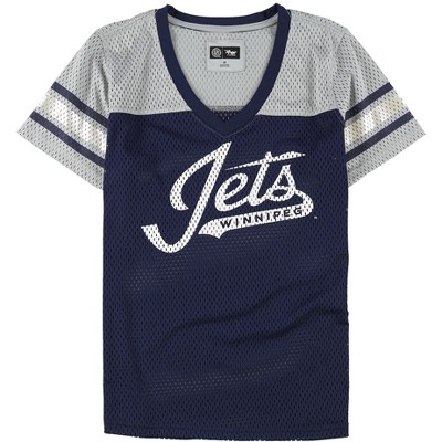 G-III Sports Womens Winnipeg Jets Graphic T-Shirt, Blue, Medium