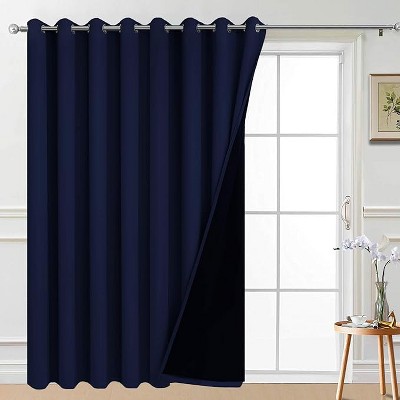 Yakamok Room Darkening Thermal Insulated Blackout Curtains for Bedroom (W100 x L84,Navy Blue 1 Panel)