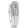Pompeii3 1 Carat Vintage Halo Diamond Engagement Wedding Ring Set 14K White Gold - 3 of 4