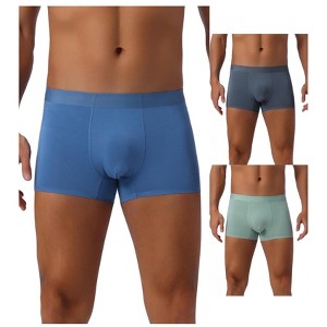 INSPIRE CHIC Men's 3 Pack Soft Solid Color Regular Fit Boxer Briefs - 1 of 4