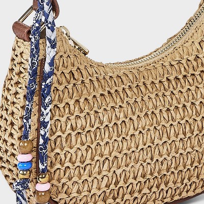 Сумки Universal Thread Straw Shoulder Bag with Charms - Universal Thread™ Tan — фото 4