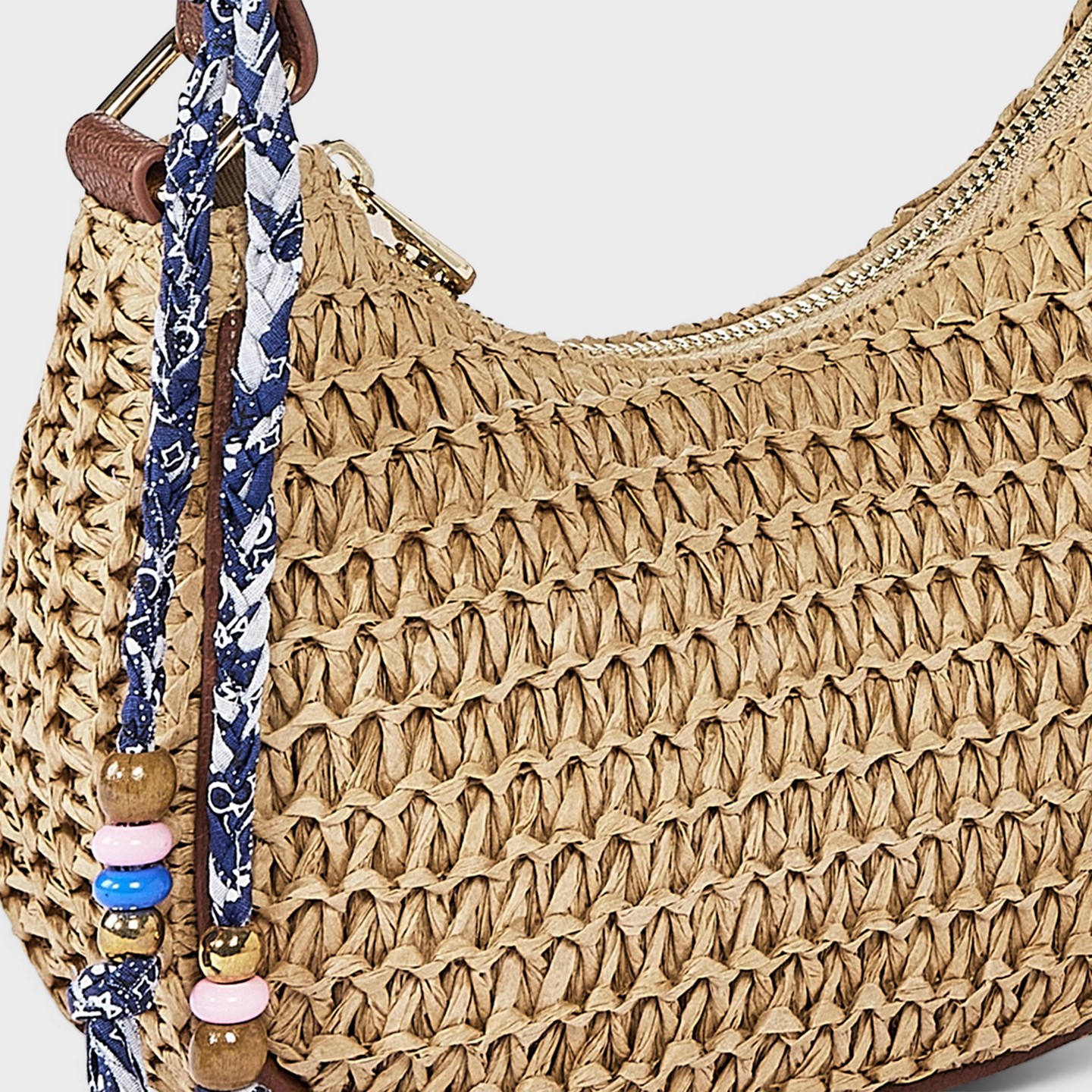 Сумка Universal Thread Straw Shoulder with Charms, цвет: Рыжевато-коричневый — фото 4