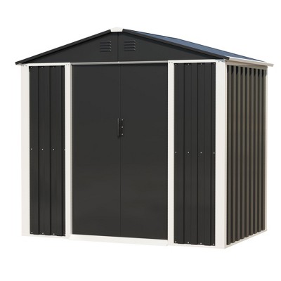 Aobabo Metal 6' X 4' Outdoor Utility Tool Storage Shed With Roof 