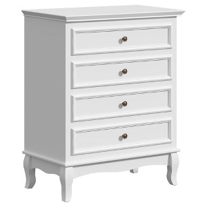RoyalCraft 4 Drawer Dresser Modern Wooden Chest with Storage, Ball Bearing Slides for Bedroom, Closet, Living Room, or Entryway, White - 1 of 4