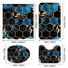 LunaLulinlk Bathroom Shower Curtain Set of 4, Sky Blue Honeycomb Marble Pattern - 4 of 4