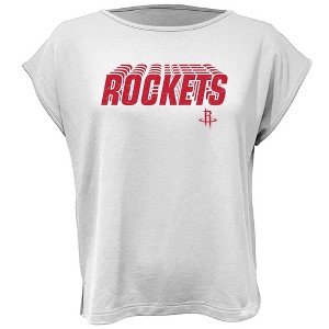 NBA Houston Rockets Women's White Round Neck Short Sleeve T-Shirt - 1 of 4