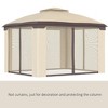 Resenkos Outdoor Garden Gazebo, Sunshade Gazebo Canopy,10' x 12' Outdoor Gazebo w/Double Vented Roof, Zippered Mesh Sidewalls, Beige - 2 of 4