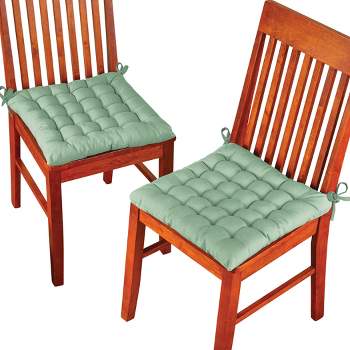 Collections Etc Colorful Chair Cushion Pads with Chair Ties - Set of 2