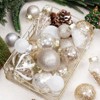 Aoibox Christmas Ball Ornaments Set 34pcs Clear Plastic Shatterproof Xmas Tree Hanging Decorations for Home Party Champagne White - 4 of 4