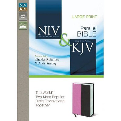 Side-By-Side Bible-PR-NIV/KJV-Large Print - by  Zondervan (Leather Bound)