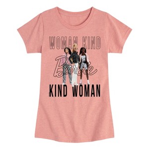 Girls' - Barbie - Woman Kind, Kind Woman Fitted Short Sleeve Graphic T-Shirt - 1 of 4