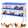 Chicken Nesting Boxes, Roll Away Nest Box for Chicken Coop, Metal Egg Laying Box with Perch & Lid Cover - 2 of 4