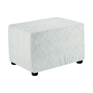 Unique Bargains Textured Jacquard Stretch Footstool Slipcover Protector for Living Room Bedroom - 1 of 4