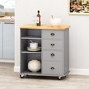 Kicthen Cart with Large Worktop and Drawers for Kitchen, Dinning Room - 3 of 4
