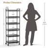 Itopfox 6-Tier Slim Rolling Storage Cart, Narrow Mobile Shelving Organizer with Wheels, Metal Wire Storage Rack for Kitchen, Bathroom, Living Room - 2 of 4