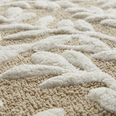 Vynxaria Cotton Tufted Bath Rug - Soft, Absorbent, Floral Design, Oeko-Tex Certified