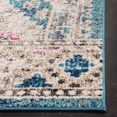 Madison 4' x 6' Blue and Yellow Synthetic Area Rug