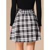 INSPIRE CHIC Women's Vintage Plaid Double Breasted A-Line Pleated Mini Skirt - 3 of 4