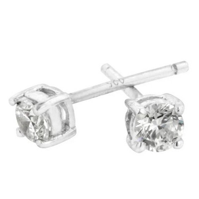 ShineHigh Unisex Cubic Zirconia Stud Earrings Rhodium-Plated Round Cut CZ, Classic Sparkle for Men & Women, Multiple Sizes & Styles Available