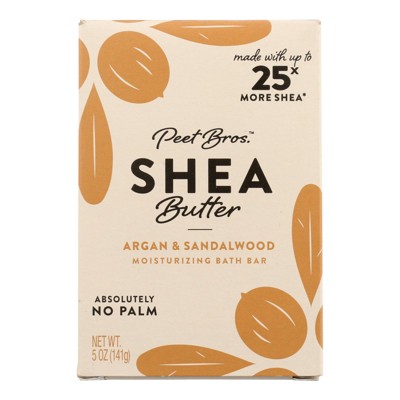 Peet Bros Argan and Sandalwood Shea Butter Moisturizing Bath Bar - 5 oz
