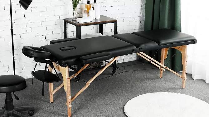 Yaheetech 3 Folding Massage Tables Adjustable Massage Bed, 2 of 12, play video