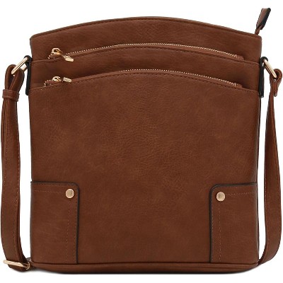 Paaaawaters Triple Zip Pocket Large Crossbody Bag