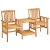 vidaXL Patio Bistro Set, Table and Chair for Balcony, Bistro Chair with Tea Table and Cushions - 2 of 4