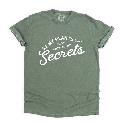 Simply Sage Market My Plants Know All My Secrets Garment Dyed Tee - 2XL - Moss