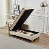 Modern Velvet Chaise Lounge Chair with Storage,Upholstered Recliner with Gold Metal Legs and Pillow for Bedroom or Living Room-The Pop Home - 2 of 4