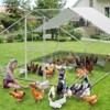 Large Chicken Coop - Metal Chicken Coop Runs for Yard with Waterproof Cover & Double Door, Walk-in Poultry Cage Chickens Pen - 3 of 4