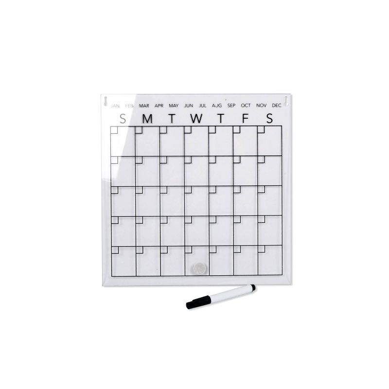 12&#34; x 12&#34; Acrylic Dry Erase Calendar Clear - New View, 1 of 5