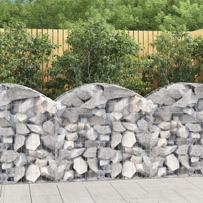 vidaXL Gabion Basket Silver Galvanized iron Medium Durable