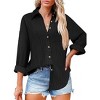 Zeagoo Womens Button Down Shirts Long Sleeve Dress Shirt Textured Collared Work Blouse Dressy Casual Tops with Pocket - 2 of 4