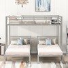 Silver Full over Twin&Twin Bunk Bed with Built-in Shelf - 2 of 3