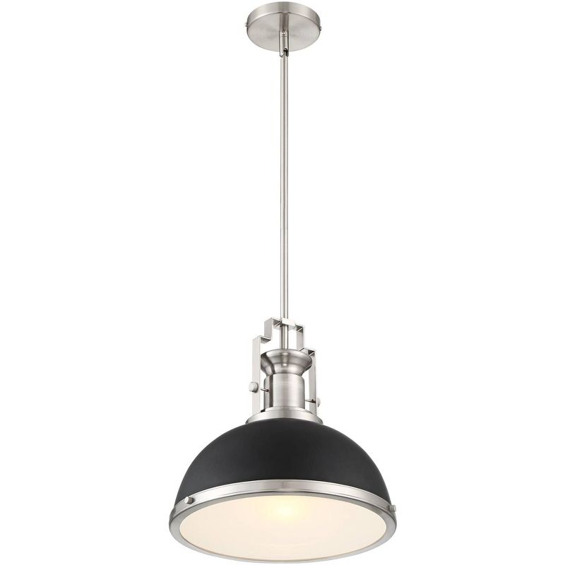 Possini Euro Design Black Brushed Nickel Dome Mini Pendant Light 13" Wide Modern Fixture for Kitchen Island Dining Room, 5 of 9