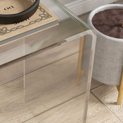 Clear Acrylic Waterfall Rectangular Side Table