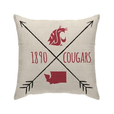 NCAA Washington State Cougars Cross Arrow Decorative Throw Pillow