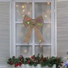 Northlight 16" LED Lighted Gold Glitter Burlap Bow Christmas Decoration with Color Changing Lights - 2 of 4