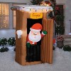 6 Ft. Airblown® Inflatable Animated Santa in Outhouse with Lights Christmas Outdoor Yard Decoration - 3 of 3