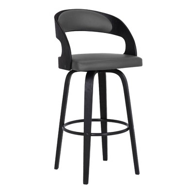 26&#34; Shelly Contemprary Bar Counter Height Barstool Black/Gray - Armen Living